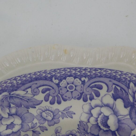 Lot of 2 Spode Mayflower Dinner Plate 10.5" dia Gadroon Edge Bone China Vintage - Picture 3 of 9